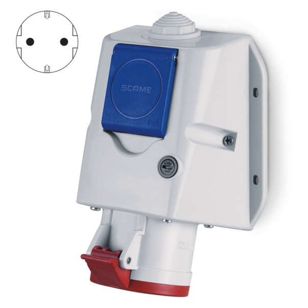 ZESTAW INSTALACYJNY 16A 3P+N+PE 2P+PE WYŁĄCZNIK 0-1  - 513.1657-1FNS - SCAME