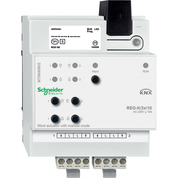 AKTOR ROLETOWO-ŻALUZJOWY REG-K 2X 10 A JASNOSZARY Z URUCHOMIENIEM RĘCZNYM KNX - MTN649802 - SCHNEIDER ELECTRIC