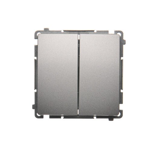 Łącznik świecznikowy z podświetleniem LED (moduł) 10AX, 250V~, szybkozłącza; srebrny mat - BMW5L.01/43 - KONTAKT SIMON