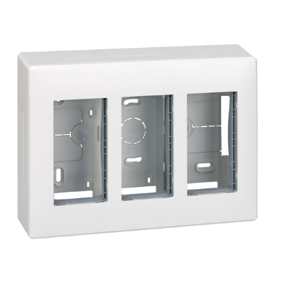 Obudowa natynkowa S500 3-modułowa, 6x K45; kompletna; czysta biel - 51000003-030 - KONTAKT SIMON