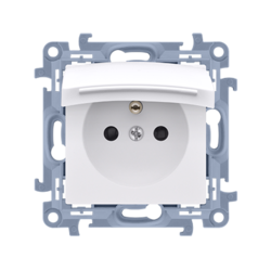 GNIAZDO POJEDYNCZE Z UZIEMIENIEM 2P+Z Z USZCZELKĄ Z KLAPKĄ Z PRZESŁONAMI ZACISKI ŚRUBOWE 16A 250V IP44 BIAŁY SIMON 10 - CGZ1BZ.01/11 - KONTAKT SIMON