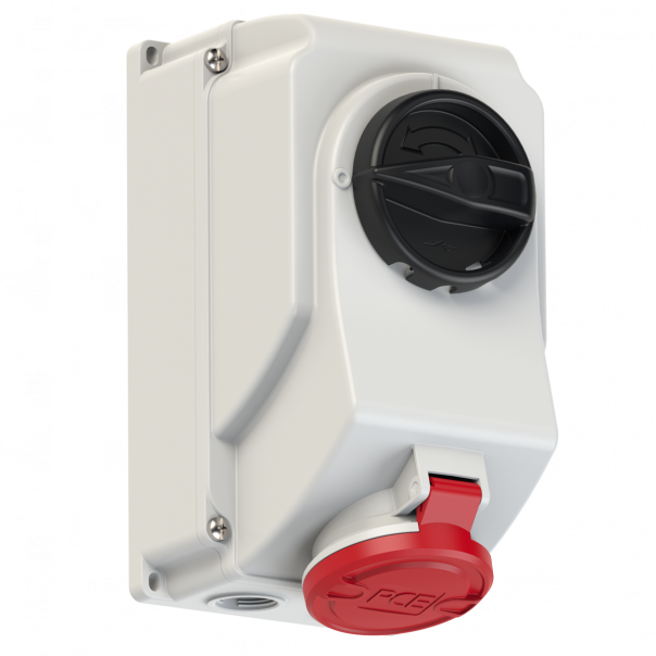 GNIAZDO Z WYŁĄCZNIKIEM 0-1 DUŻE BLOKADA MECHANICZNA 16A 400V 3P+Z+N IP44 - 7515-6 - PCE