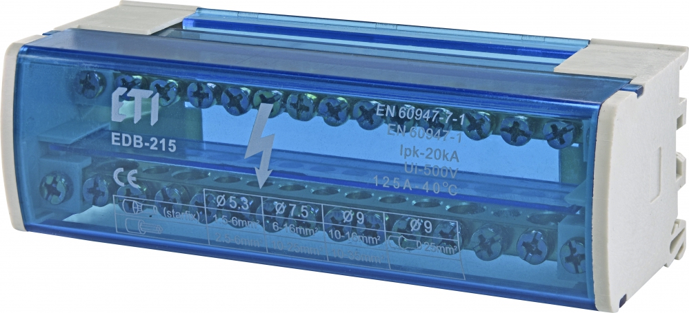 BLOK ROZDZIELCZY 125A (2X15 ZACISKÓW) EDB-215 - 001102302 - ETI