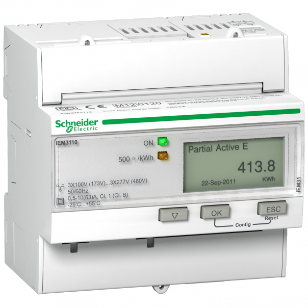 WIELOFUNKCYJNY MIERNIK ENERGII ELEKTRYCZNEJ KWH IEM3110 - 63A Z WYJŚCIEM IMPULSOWYM MID - A9MEM3110 - SCHNEIDER ELECTRIC