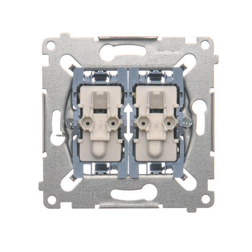 Łącznik schodowy podwójny z podświetleniem (mechanizm) 10AX, 250V~, szybkozłącza  *Posiada 2 niezależne układy podświetlenia - SW6/2XLM - KONTAKT SIMON