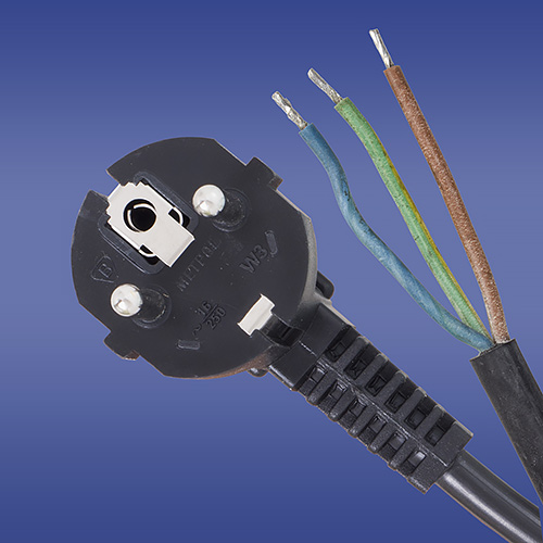PRZEWÓD PRZYŁĄCZENIOWY OMYŻO 3X1,5 CZARNY Z WTYCZKĄ W-3. - 51.937 - ELEKTROPLAST OPATÓWEK