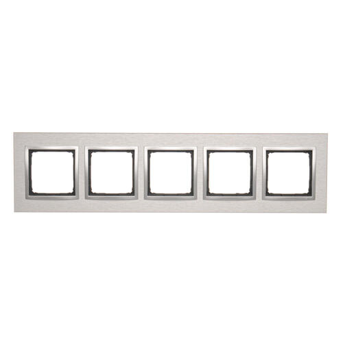 Ramka 5-krotna Nature-Metal, INOX KLASYCZNY, IP20/IP44* (*IP44-należy zastosować zestaw uszczelek DUN5) - DRN5/77 - KONTAKT SIMON