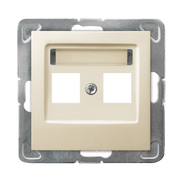 OBUDOWA GNIAZDA PODWÓJNEGO ECRU IMPRESJA. - GPK-2Y/p/27 - OSPEL