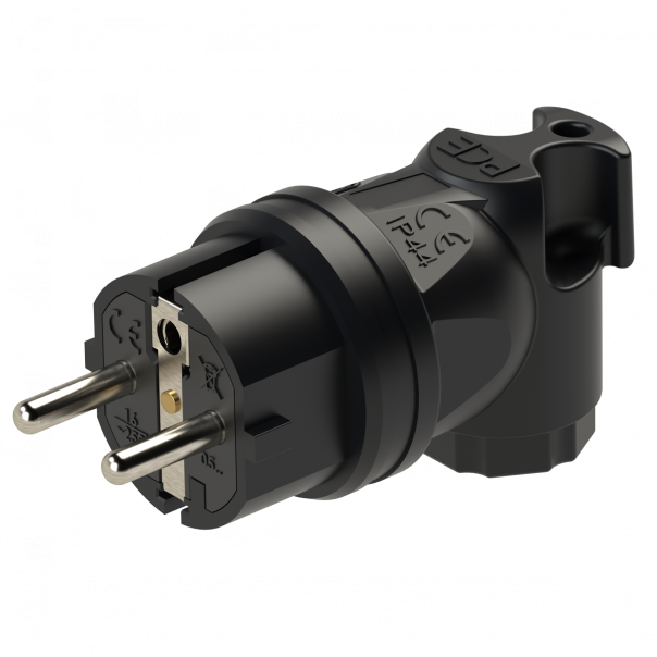 WTYCZKA JEDNOFAZOWA GUMOWA 10/16A 2P+Z Wtyczka w pełni gumowa, kątowa "uni-schuko" - 05822-s - PCE