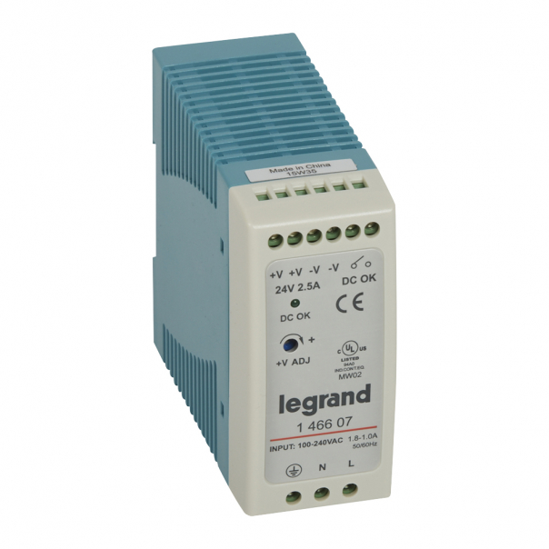 ZASILACZ JEDNOFAZOWY STABILIZOWANY P 100-240V 24VDC 60W. - 146607 - LEGRAND