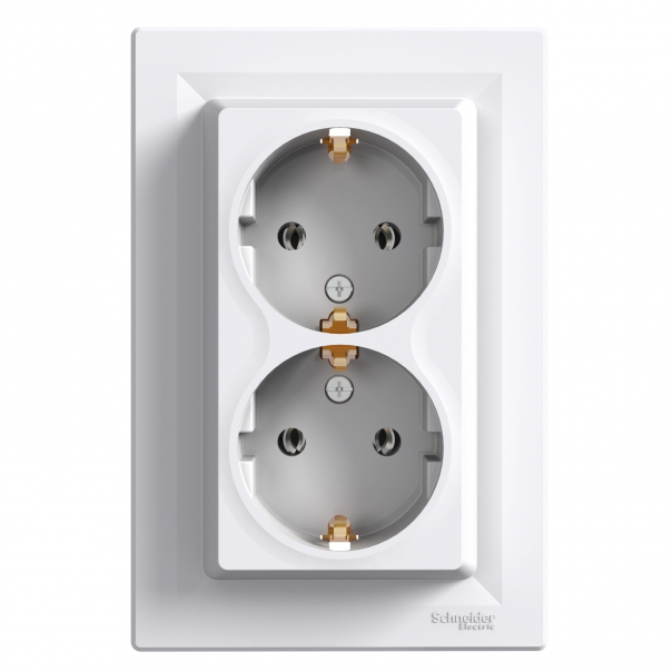 GNIAZDO PODWÓJNE SCHUKO, BIAŁE ASFORA. - EPH9900121 - SCHNEIDER ELECTRIC