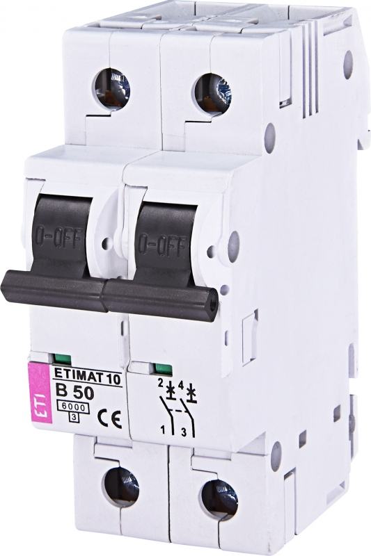WYŁĄCZNIK NADPRĄDOWY ETIMAT 10 2P B50 6KA - 002123721 - ETI