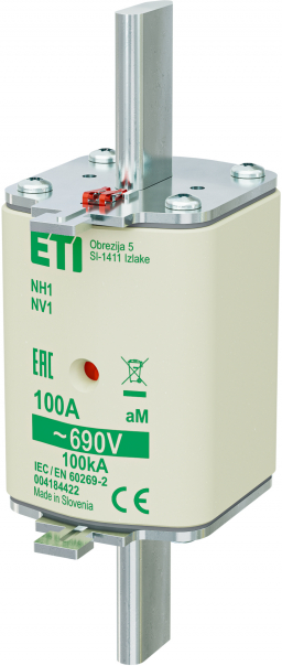 WKŁADKA TOPIKOWA NH - SILNIKOWA / KOMBI NH1 AM 100A/690V - 004184422 - ETI