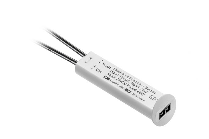 WŁĄCZNIK BEZDOTYKOWY UNIWERSALNY (DWUBIEGOWY LUB ZBLIŻENIOWY), BIAŁY, 12V DC ZE ŚCIEMNIAC - AE-WBBUNI-10DIM - GTV