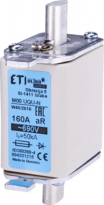 WKŁADKA TOPIKOWA NH - ULTRASZYBKA / GR M00UQU-N/16A/690V - 004331203 - ETI