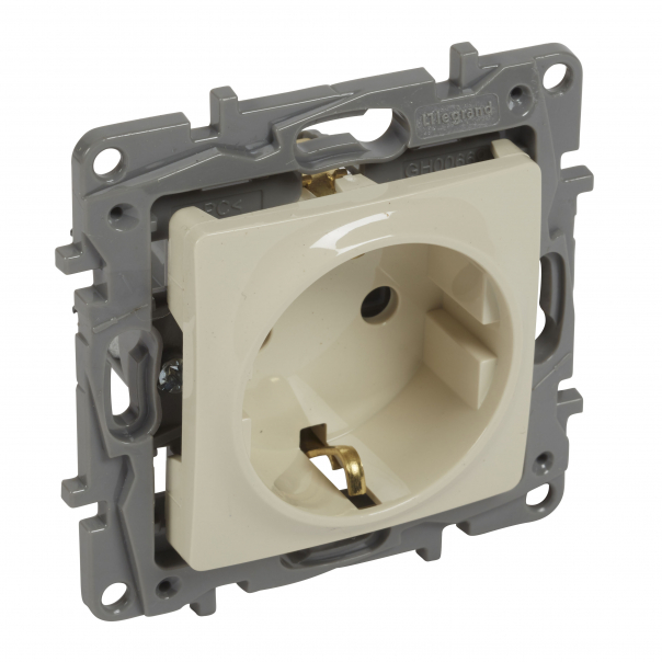 GNIAZDO SCHUKO POJEDYNCZE Z UZIEMIENIEM 16A KREMOWY NILOE. - 764639 - LEGRAND