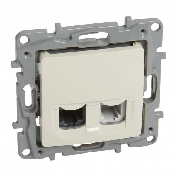 GNIAZDO KOMPUTEROWE TELEFONICZNE RJ12+RJ45 KAT.5E UTP KREMOWE NILOE2 - 764670 - LEGRAND