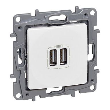 GNIAZDO PODWÓJNE USB 2400 MA BIAŁY NILOE - 764594 - LEGRAND