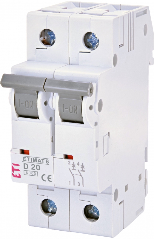 WYŁĄCZNIK NADPRĄDOWY ETIMAT 6 2P D20 - 002163517 - ETI