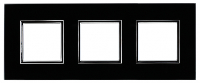 RAMKA POTRÓJNA SZKŁO BLACK GLASS DANTE - 4509183 - KOS