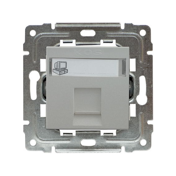 GNIAZDO KOMPUTEROWE POJEDYNCZE RJ45 (WKŁAD MOLEX), BEZ RAMKI, INOX DANTE. - 454165 - KOS
