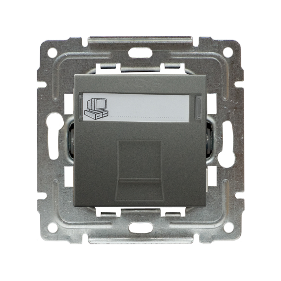GNIAZDO KOMPUTEROWE POJEDYNCZE RJ45 (WKŁAD MOLEX) BEZ RAMKI, GRAFIT DANTE. - 456065 - KOS