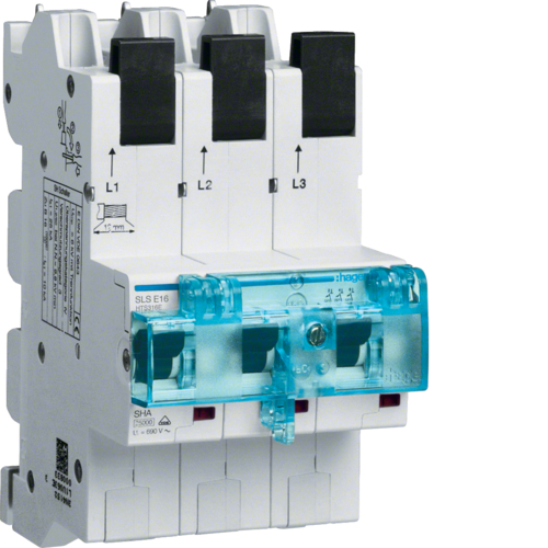 WYŁĄCZNIK SELEKTYWNY SLS 16A 3POLOWY CHARAKTERYSTYKA E SZYNY 12X5/10 40MM UNIVERS NHC  - HTS316E - HAGER - BERKER