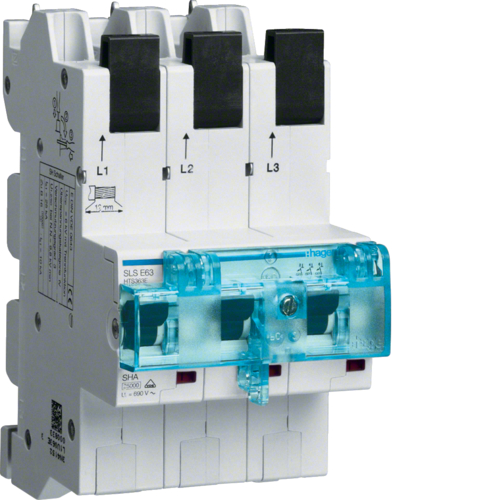 WYŁĄCZNIK SELEKTYWNY SLS 63A 3POLOWY CHARAKTERYSTYKA E SZYNY 12X5/10 40MM UNIVERS NHC  - HTS363E - HAGER - BERKER