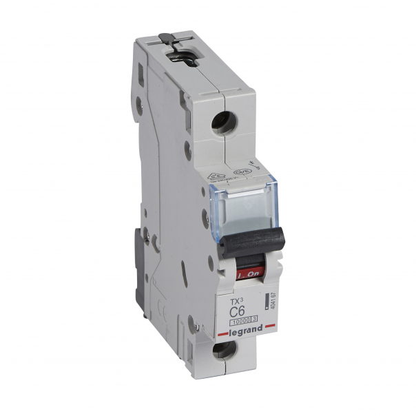 WYŁĄCZNIK NADPRĄDOWY C 6A 1-POLOWY CHARAKTERYSTYKA C SERII TX3 S 311 - 404167 - LEGRAND