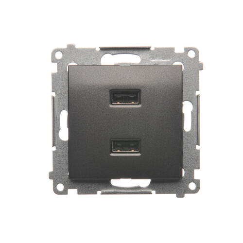 ŁADOWARKA 2XUSB 2.1 A 5V DC 230V ANTRACYT SIMON 54 - DC2USB.01/48 - KONTAKT SIMON