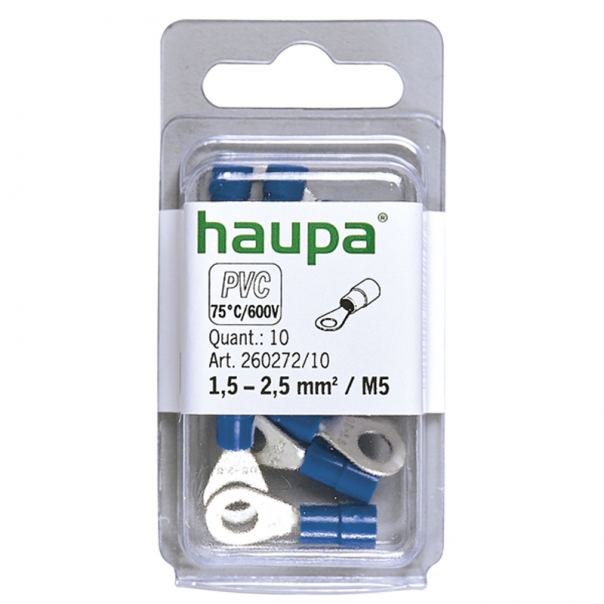 KOŃCÓWKA OCZKOWA IZOLOWANA DIN 1,5-2,5 M 5* 10 SZT. - 260272/10/B - HAUPA