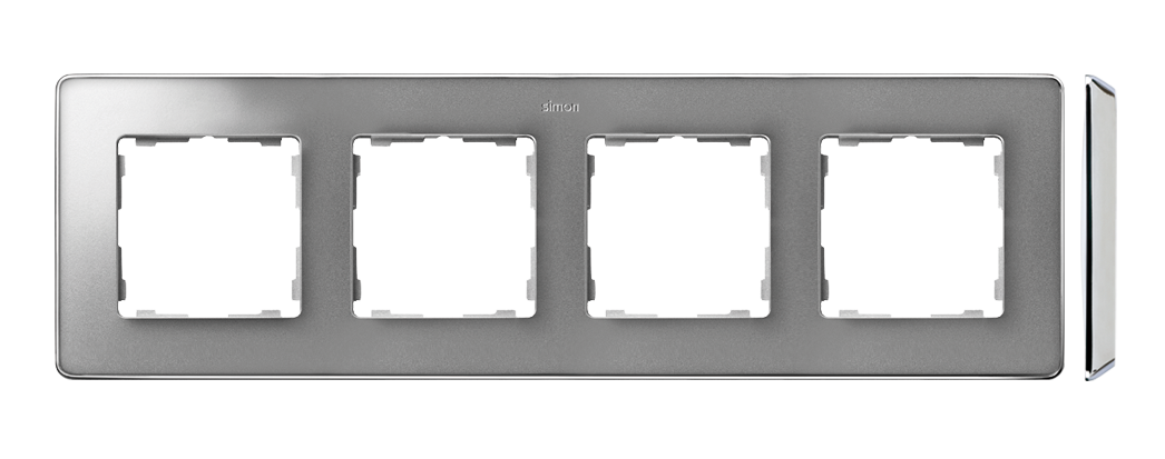 Ramka 4-krotna, Detail SELECT-metal, ALUMINIUM / podstawa Chrom - 8201640-093 - KONTAKT SIMON