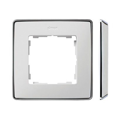 Ramka 1-krotna, Detail SELECT-metal, BIAŁA / podstawa Chrom - 8201610-244 - KONTAKT SIMON