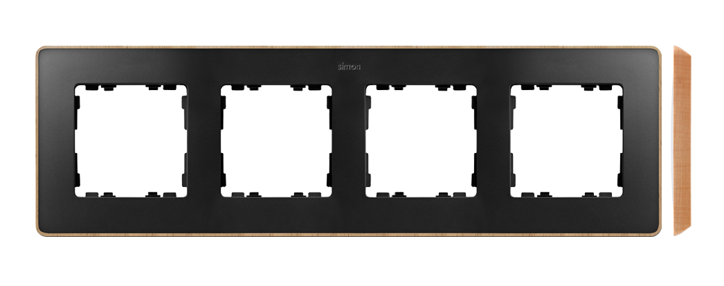 Ramka 4-krotna, Detail SELECT-drewno, GRAFIT / podstawa Drewno - 8201640-271 - KONTAKT SIMON
