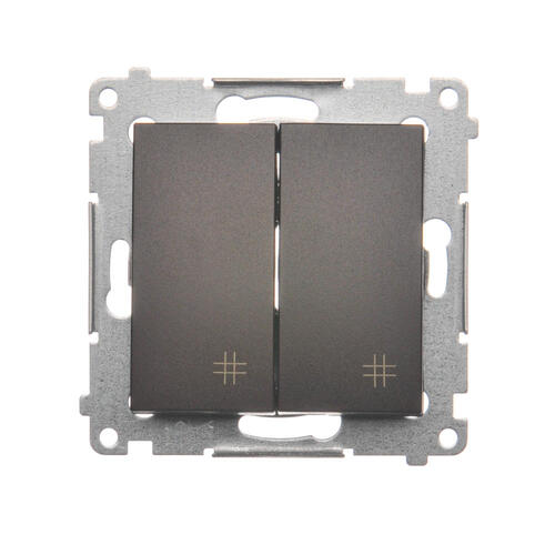 Łącznik krzyżowy podwójny (moduł) 10AX, 250V~, szybkozłącza; brąz mat - DW7/2.01/46 - KONTAKT SIMON