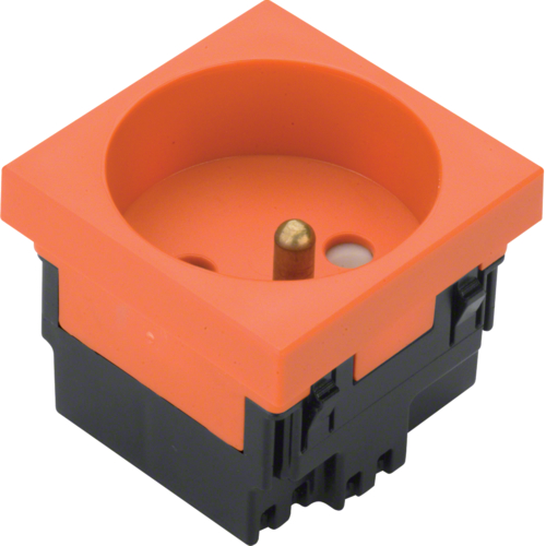 GNIAZDO POJEDYNCZE Z UZIEMIENIEM 2P+Z BEZHALOGENOWE ZACISKI AUTOMATYCZNE 45X45MM 16A 250V CZERWONY TEHALIT GB-EG - EER1333020 - HAGER