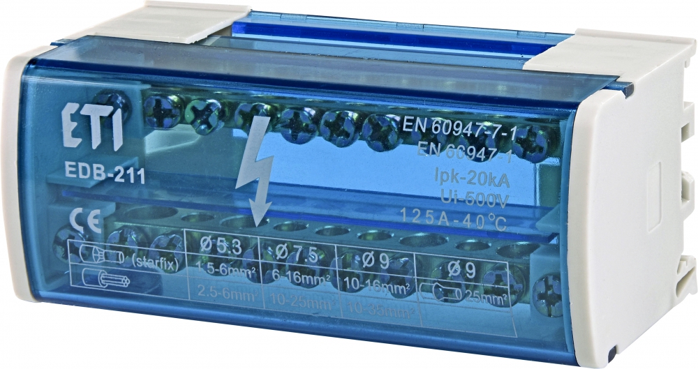 BLOK ROZDZIELCZY 125A (2X11 ZACISKÓW) EDB-211 - 001102301 - ETI
