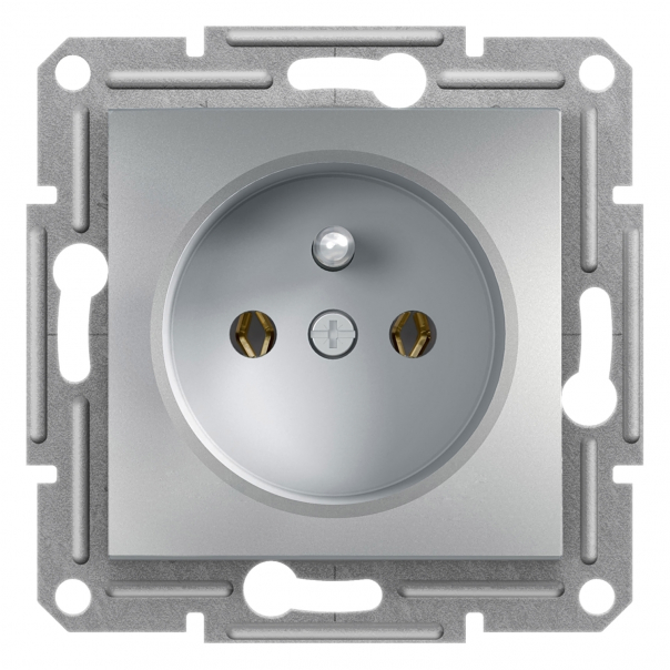 GNIAZDO POJEDYNCZE Z UZIEMIENIEM 2P+Z IP20 ZACISKI ŚRUBOWE 16A 250V ALUMINIUM ASFORA - EPH2800161 - SCHNEIDER ELECTRIC