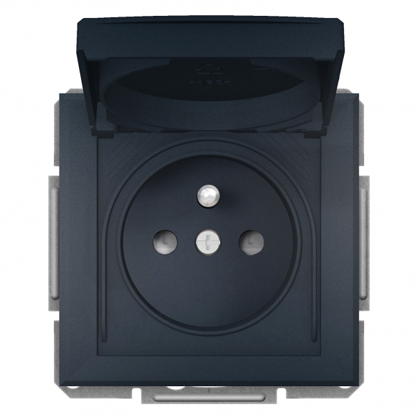 GNIAZDO POJEDYNCZE Z UZIEMIENIEM IP44 DO SYSTEMU RAMKOWEGO ANTRACYT ASFORA. - EPH2800671 - SCHNEIDER ELECTRIC