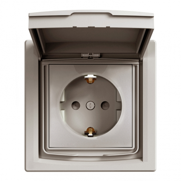 GNIAZDO POJEDYNCZE SCHUKO IP44 Z RAMKĄ BRĄZ ASFORA. - EPH3100369 - SCHNEIDER ELECTRIC