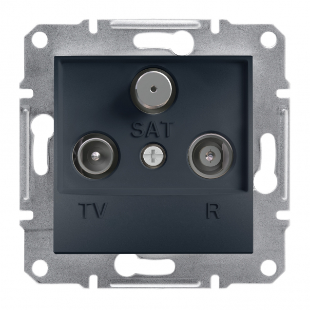 GNIAZDO R-TV-SAT PRZELOTOWE (4DB) BEZ RAMKI ANTRACYT ASFORA. - EPH3500271 - SCHNEIDER ELECTRIC