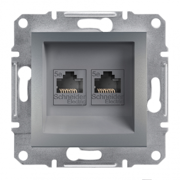GNIAZDO KOMPUTEROWE PODWÓJNE KAT.5E UTP BEZ RAMKI STAL ASFORA. - EPH4400162 - SCHNEIDER ELECTRIC