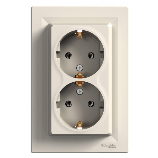 GNIAZDO PODWÓJNE SCHUKO KREMOWE ASFORA. - EPH9900123 - SCHNEIDER ELECTRIC