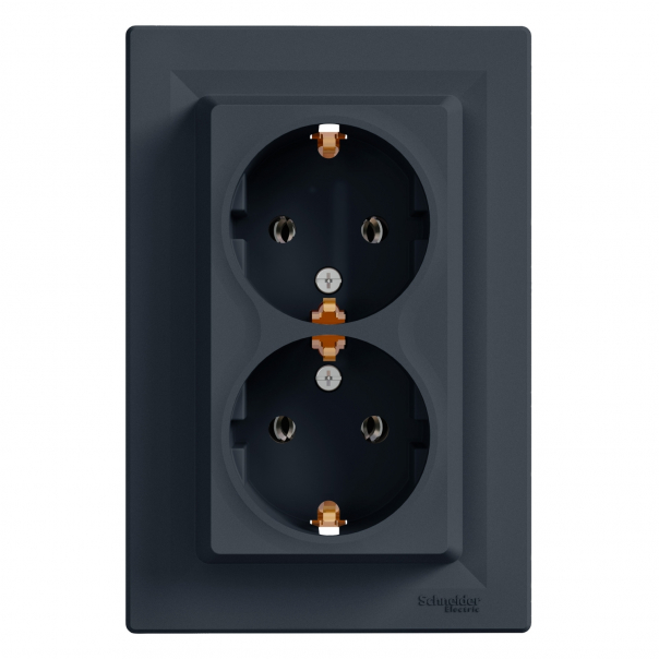 GNIAZDO PODWÓJNE SCHUKO ANTRACYT ASFORA. - EPH9900171 - SCHNEIDER ELECTRIC