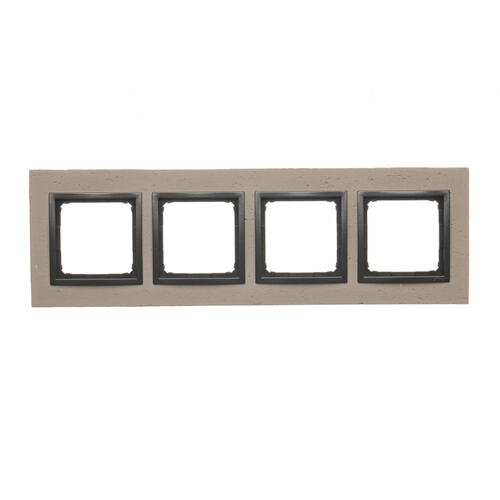 Ramka 4-krotna Nature-Beton, FUNDA MENTE, IP20/IP44* (*IP44-należy zastosować zestaw uszczelek DUN4) - DRN4/93 - KONTAKT SIMON