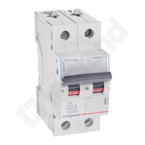 WYŁĄCZNIK NADPRĄDOWY C 0,5A 2-POLOWY CHARAKTERYSTYKA C SERII TX3 S 312 - 404196 - LEGRAND