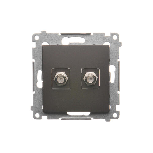 Gniazdo antenowe typu "F" podwójne (moduł). Do instalacji indywidualnych; brąz mat - DASF2.01/46 - KONTAKT SIMON