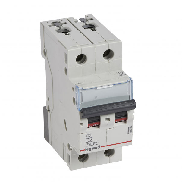 WYŁĄCZNIK NADPRĄDOWY C 2A 2-POLOWY CHARAKTERYSTYKA C SERII TX3 S 312 - 404198 - LEGRAND