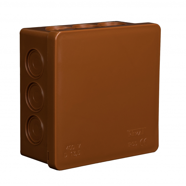PUSZKA N/T 86X86X40MM IP55 DEKIEL KLIK-KLAK Z OSŁONĄ BRĄZ VP 003-02. - 61.114 - ZAKŁAD PRODUKCYJNO - HANDLOWY "ELEKTRO-PLAST" SPÓŁKA Z OGRANICZONĄ ODPOWIEDZIALNOŚCIĄ