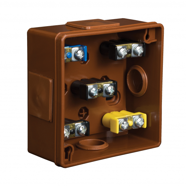 PUSZKA N/T 86X86X40MM IP55 DEKIEL NA 2 WKRĘTY Z ZACISKAMI BRĄZ VP 021-52. - 61.123 - ZAKŁAD PRODUKCYJNO - HANDLOWY "ELEKTRO-PLAST" SPÓŁKA Z OGRANICZONĄ ODPOWIEDZIALNOŚCIĄ